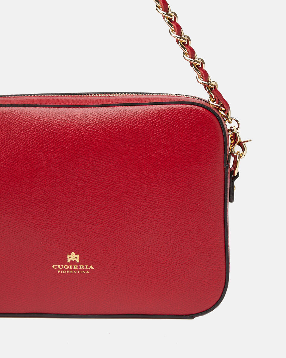 Bella clutch bag con tracolla in pelle e metallo Rubino  - Cuoieria Fiorentina