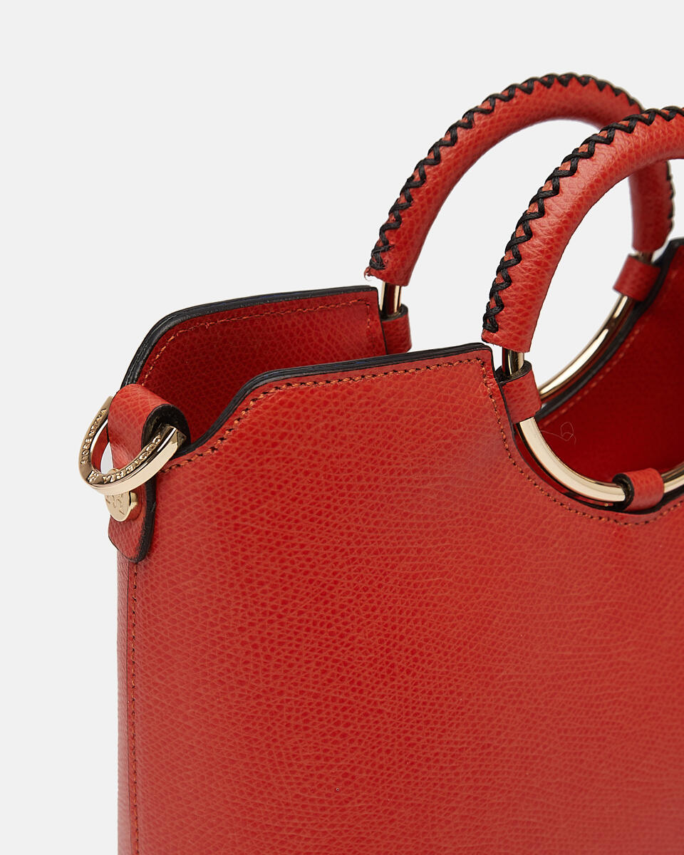 Oblò Mini Xbody in vitello palmellato Arancio bruciato  - Tote Bag - Borse Donna - Borse - Cuoieria Fiorentina