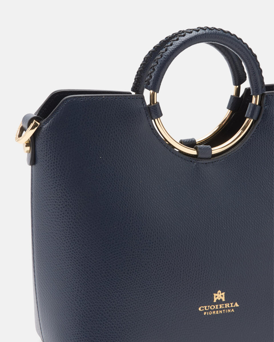 Oblò Mini Xbody in vitello palmellato Navy  - Tote Bag - Borse Donna - Borse - Cuoieria Fiorentina