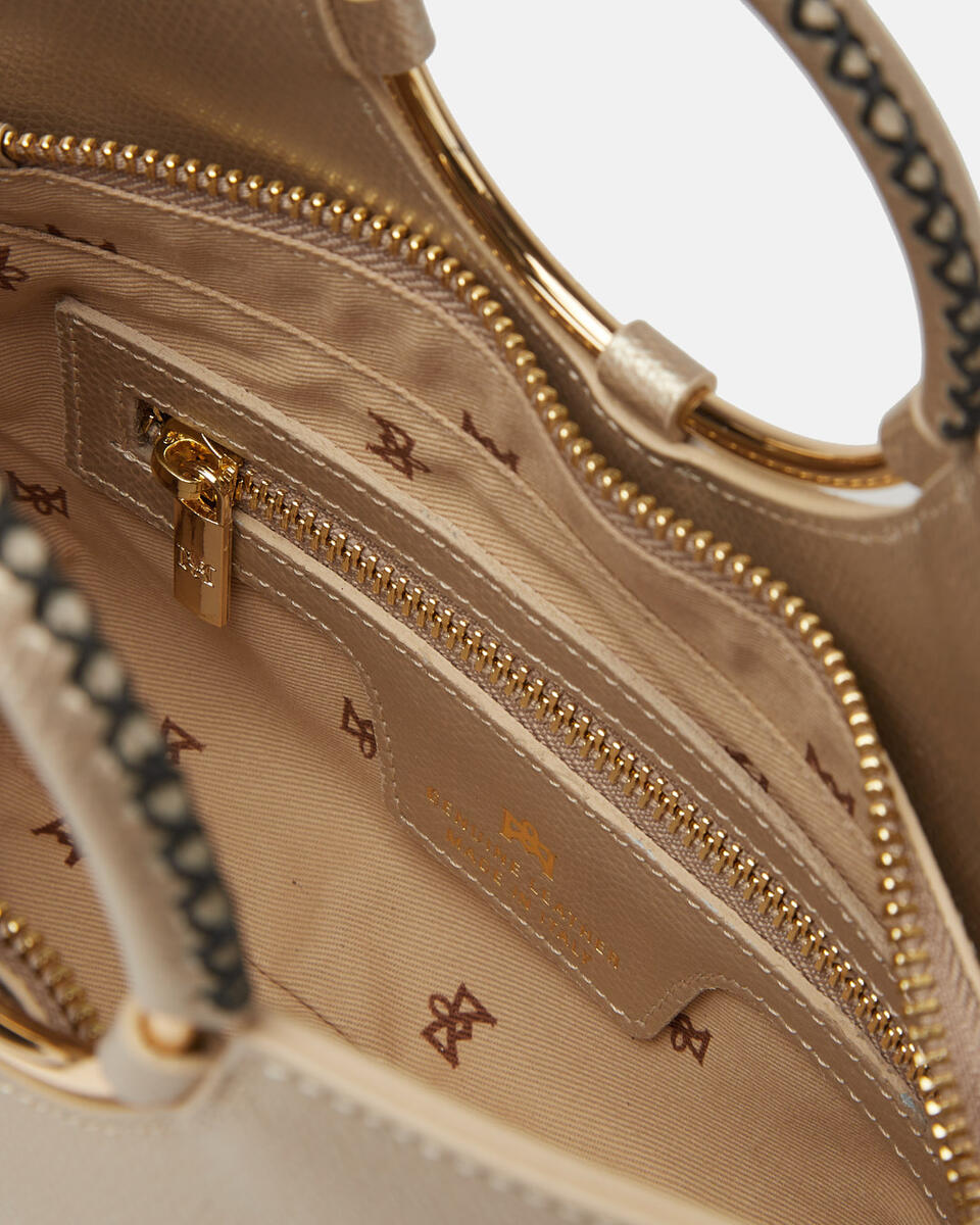 Oblò Mini Xbody in vitello palmellato Oro  - Tote Bag - Borse Donna - Borse - Cuoieria Fiorentina