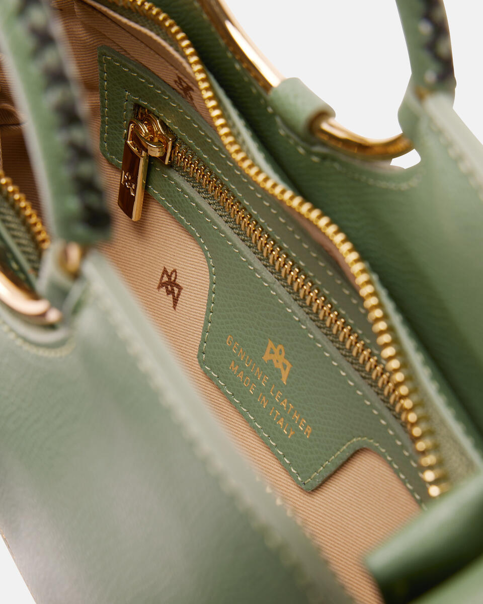 Small tote bag Sage green  - Tote Bag - Women's Bags - Bags - Cuoieria Fiorentina