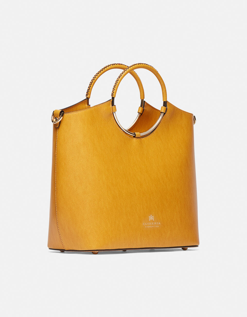 Oblò tote bag in palmellato calf        leather - TOTE BAG - WOMEN'S BAGS | bags GIALLO - TOTE BAG - WOMEN'S BAGS | bagsCuoieria Fiorentina