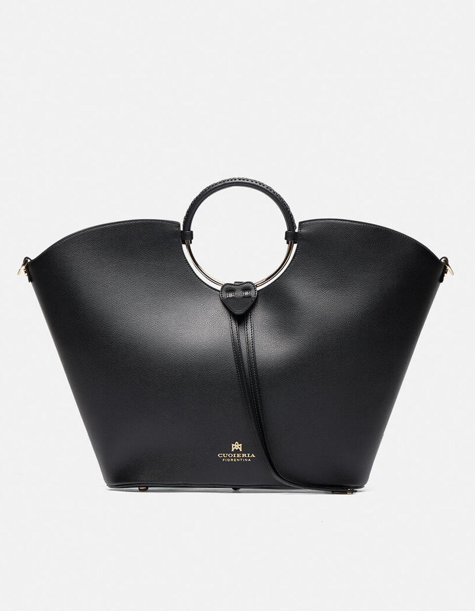 Oblò Maxi bag in vitello palmellato Nero  - Tote Bag - Borse Donna - Borse - Cuoieria Fiorentina