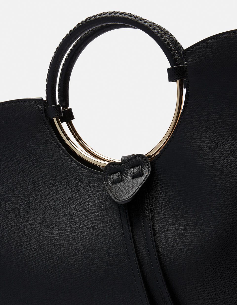 Oblò Maxi bag in vitello palmellato Nero  - Tote Bag - Borse Donna - Borse - Cuoieria Fiorentina