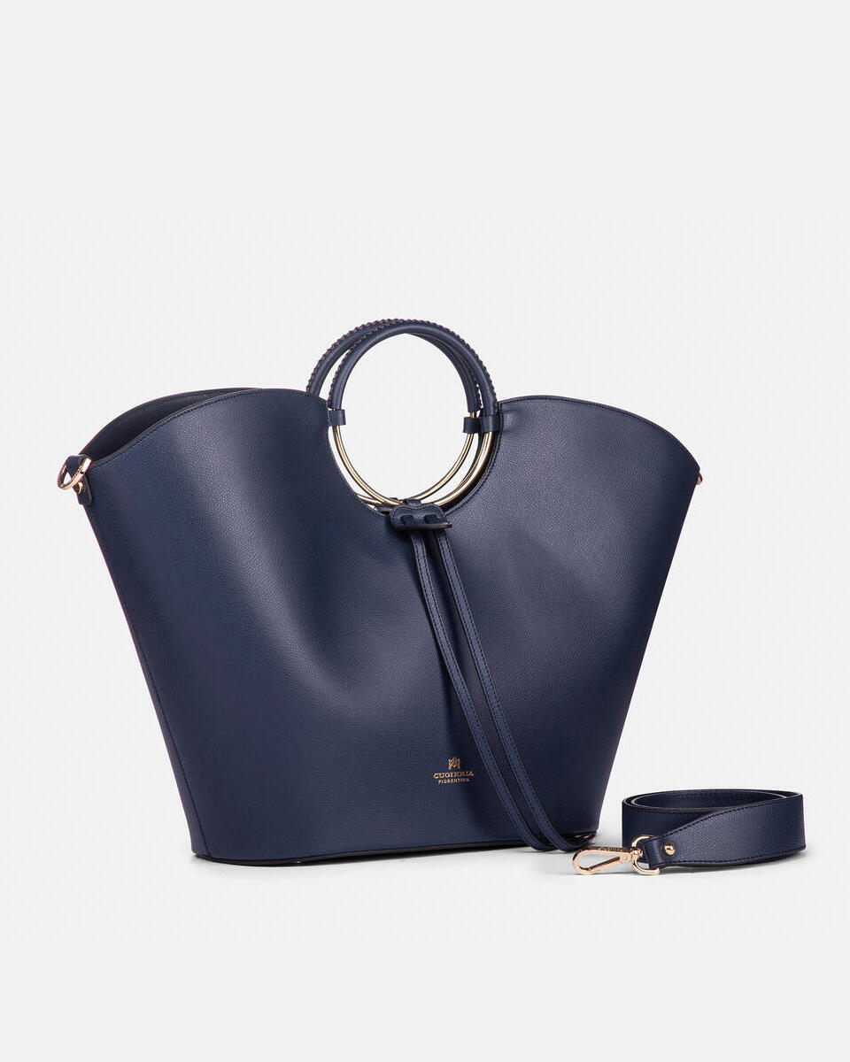 Oblò Maxi bag in vitello palmellato NAVY  - Tote Bag - Borse Donna - Borse - Cuoieria Fiorentina
