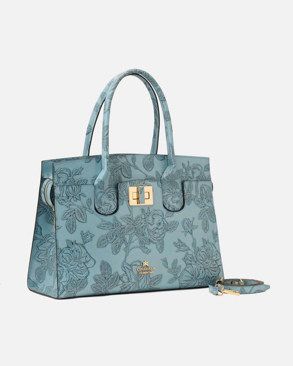 Large tote bag Light blue  - Cuoieria Fiorentina