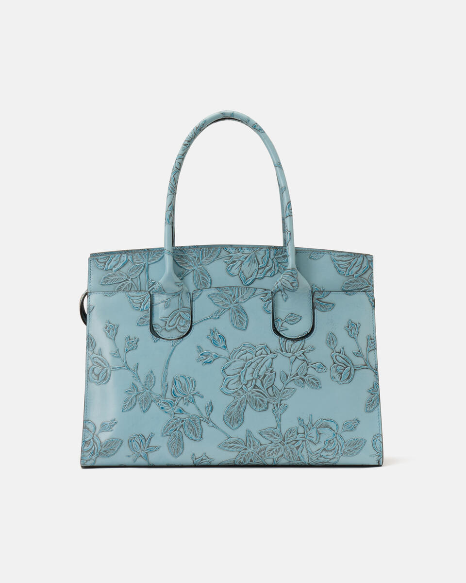 Large tote bag Light blue  - Cuoieria Fiorentina
