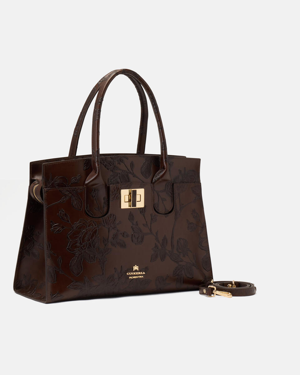 Large tote bag Mahogany  - Cuoieria Fiorentina