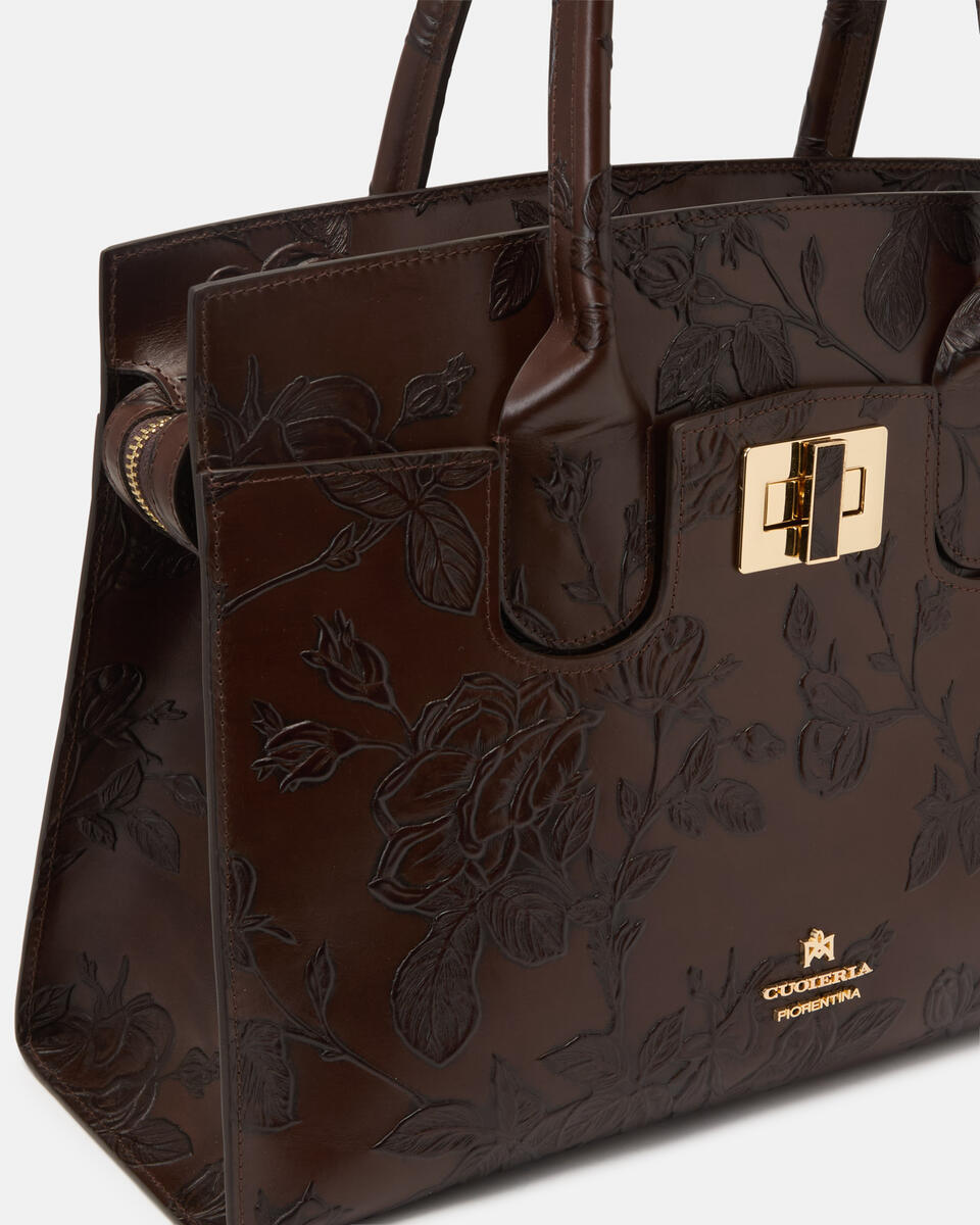 Large tote bag Mahogany  - Cuoieria Fiorentina