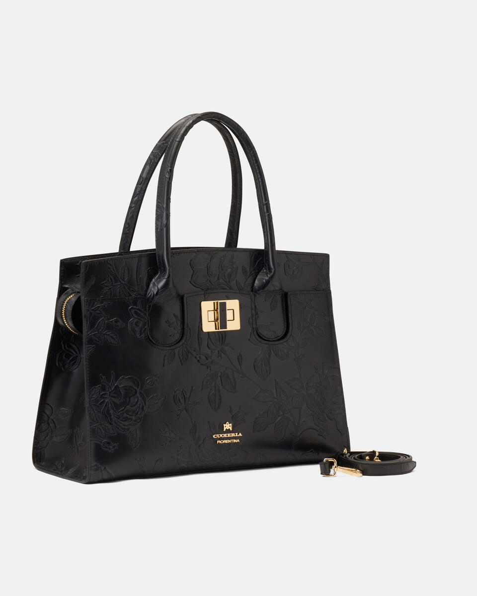 Mimi Large Tote con dettagli in metallo Nero  - Cuoieria Fiorentina