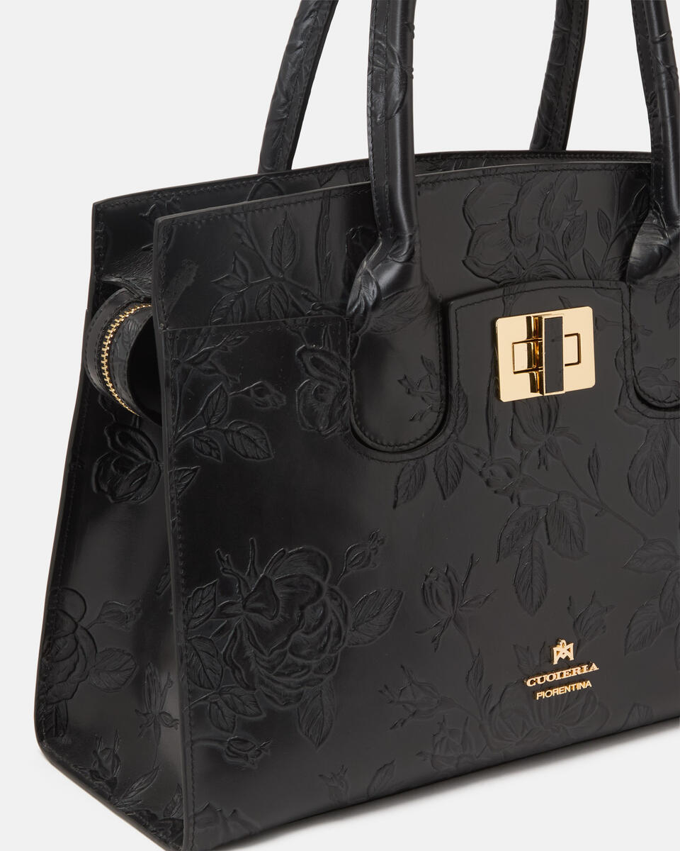 Mimi Large Tote con dettagli in metallo Nero  - Cuoieria Fiorentina