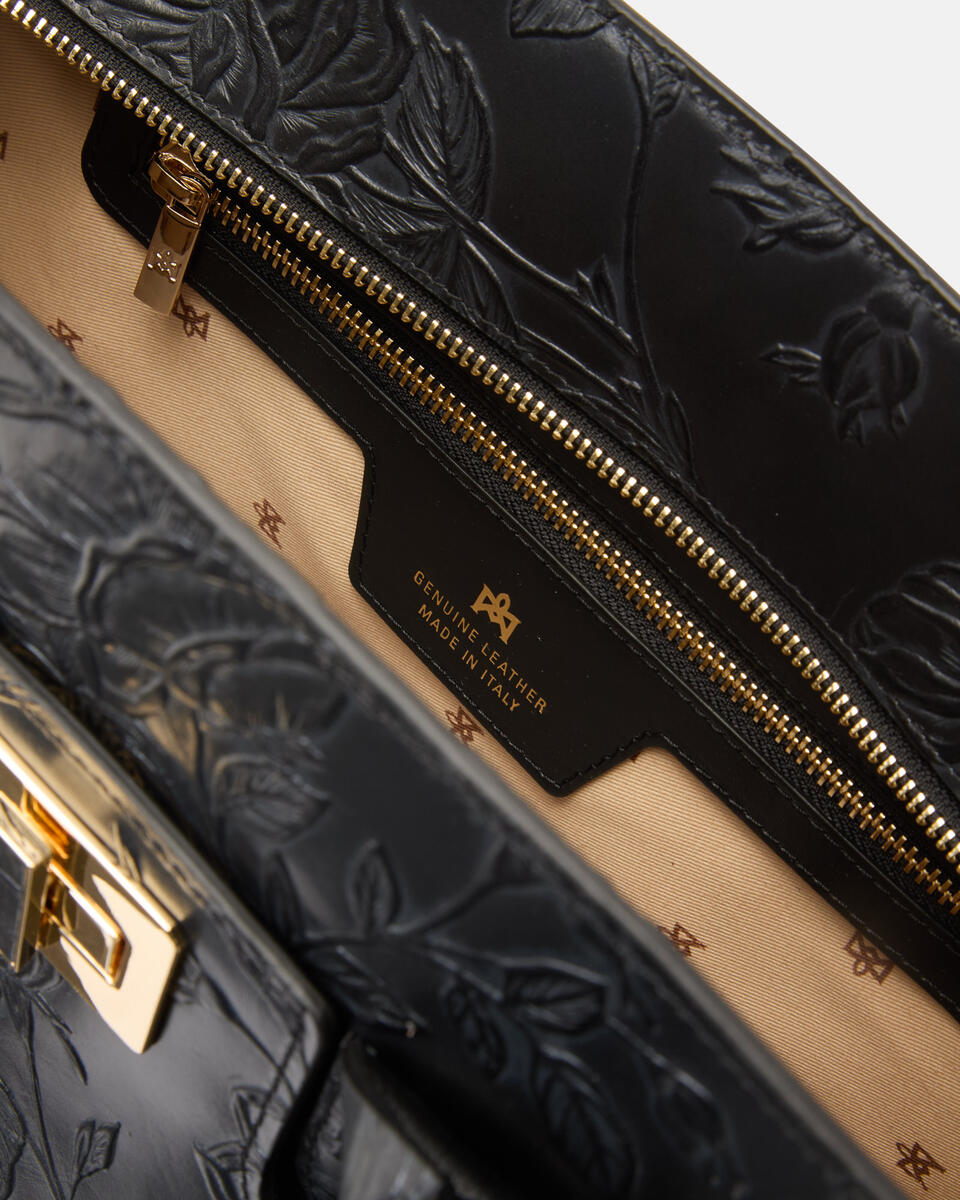 Mimi Large Tote con dettagli in metallo Nero  - Cuoieria Fiorentina