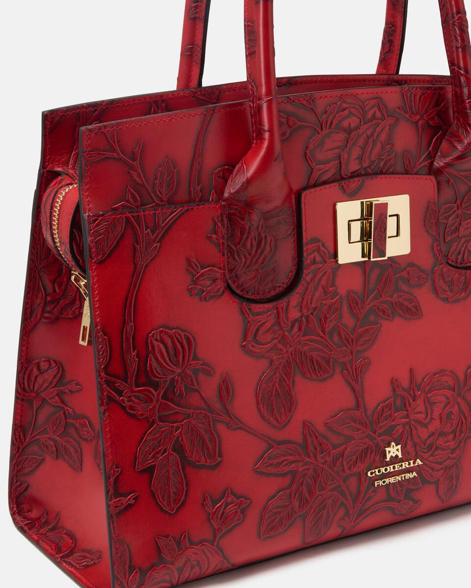 Large tote bag Red  - Cuoieria Fiorentina