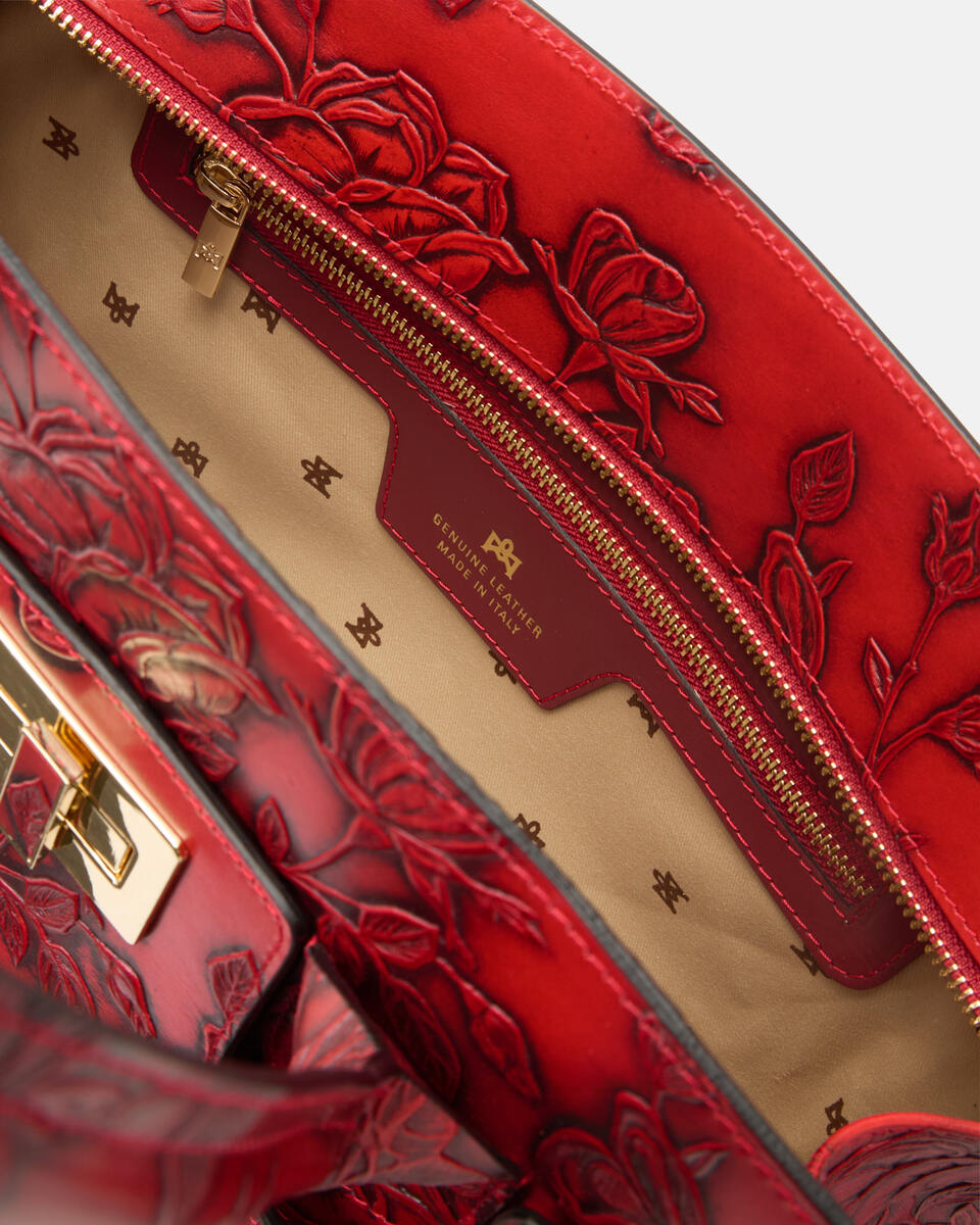 Large tote bag Red  - Cuoieria Fiorentina