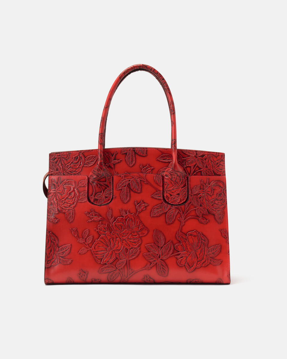 Large tote bag Red  - Cuoieria Fiorentina