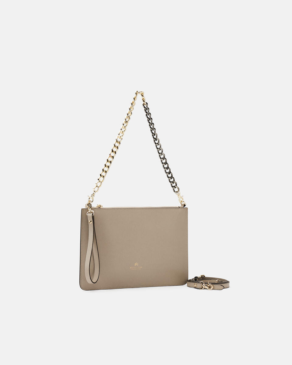 Pochette Taupe  - Clutch Bags - Women's Bags - Bags - Cuoieria Fiorentina