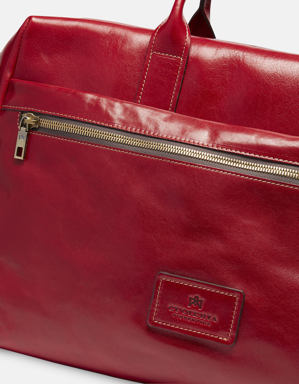 Weekender piccolo Tokyo in cuoio morbido Rosso  - Cuoieria Fiorentina