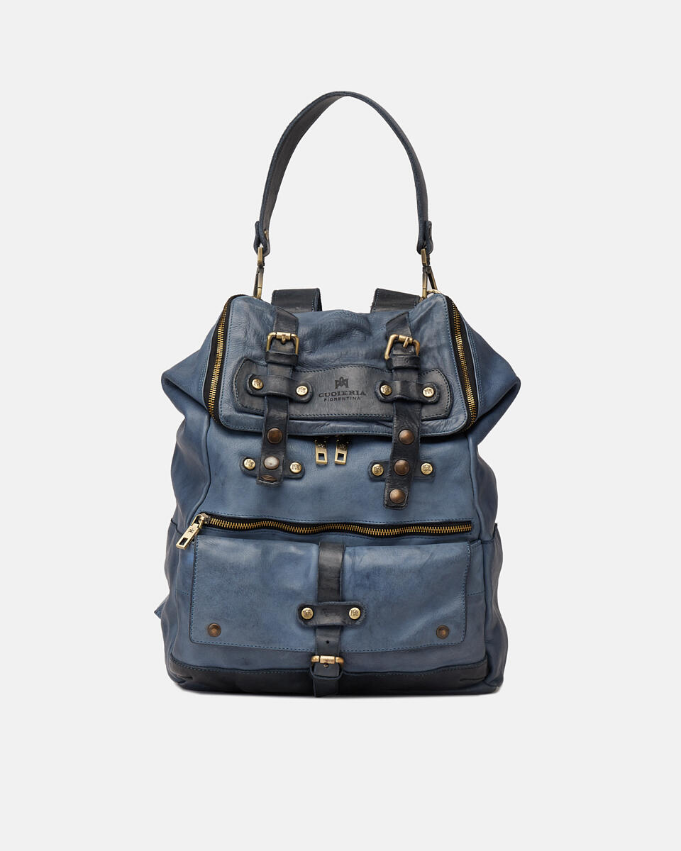 Backpack Denim  - Backpacks & Toiletry Bag - Travel Bags - Cuoieria Fiorentina