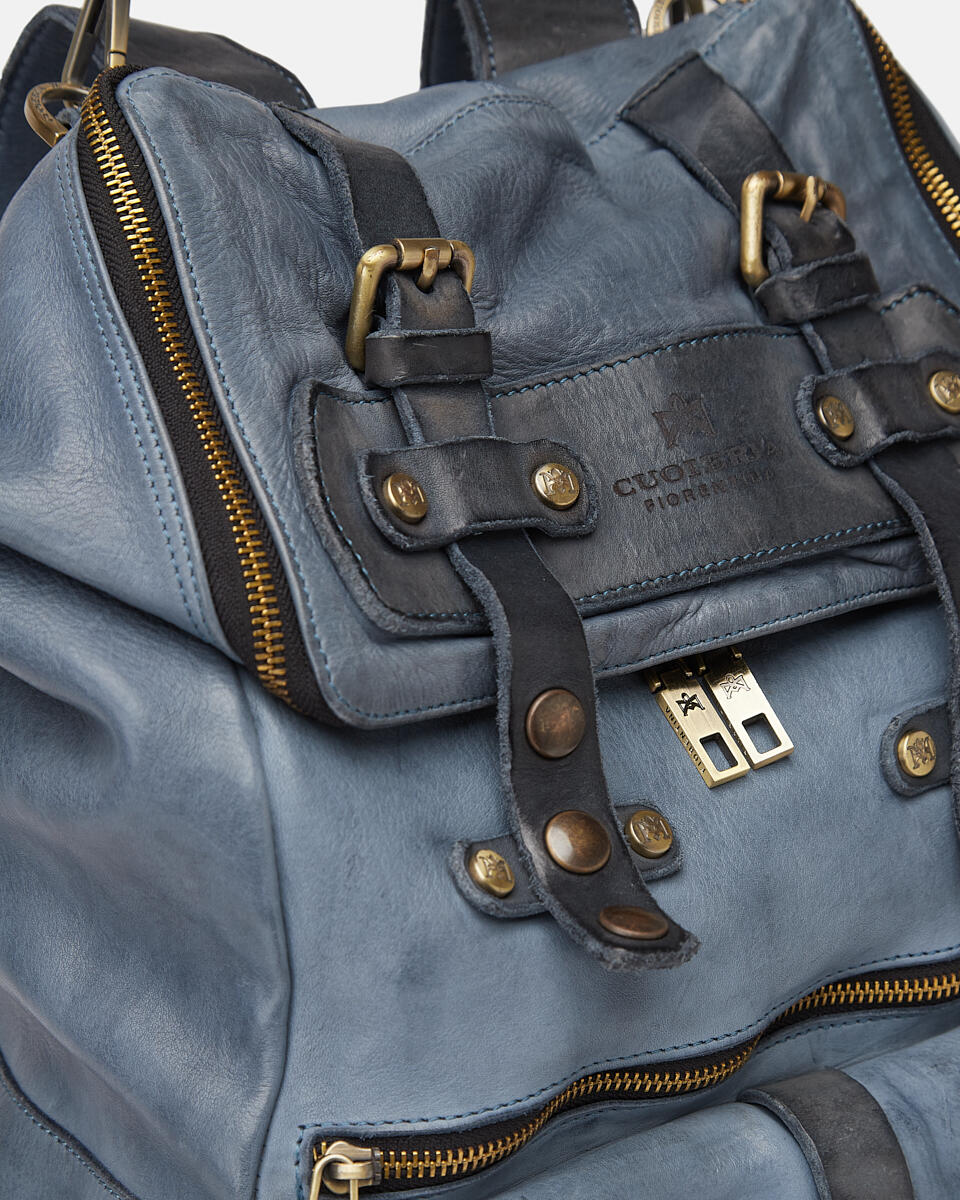 Backpack Denim  - Backpacks & Toiletry Bag - Travel Bags - Cuoieria Fiorentina