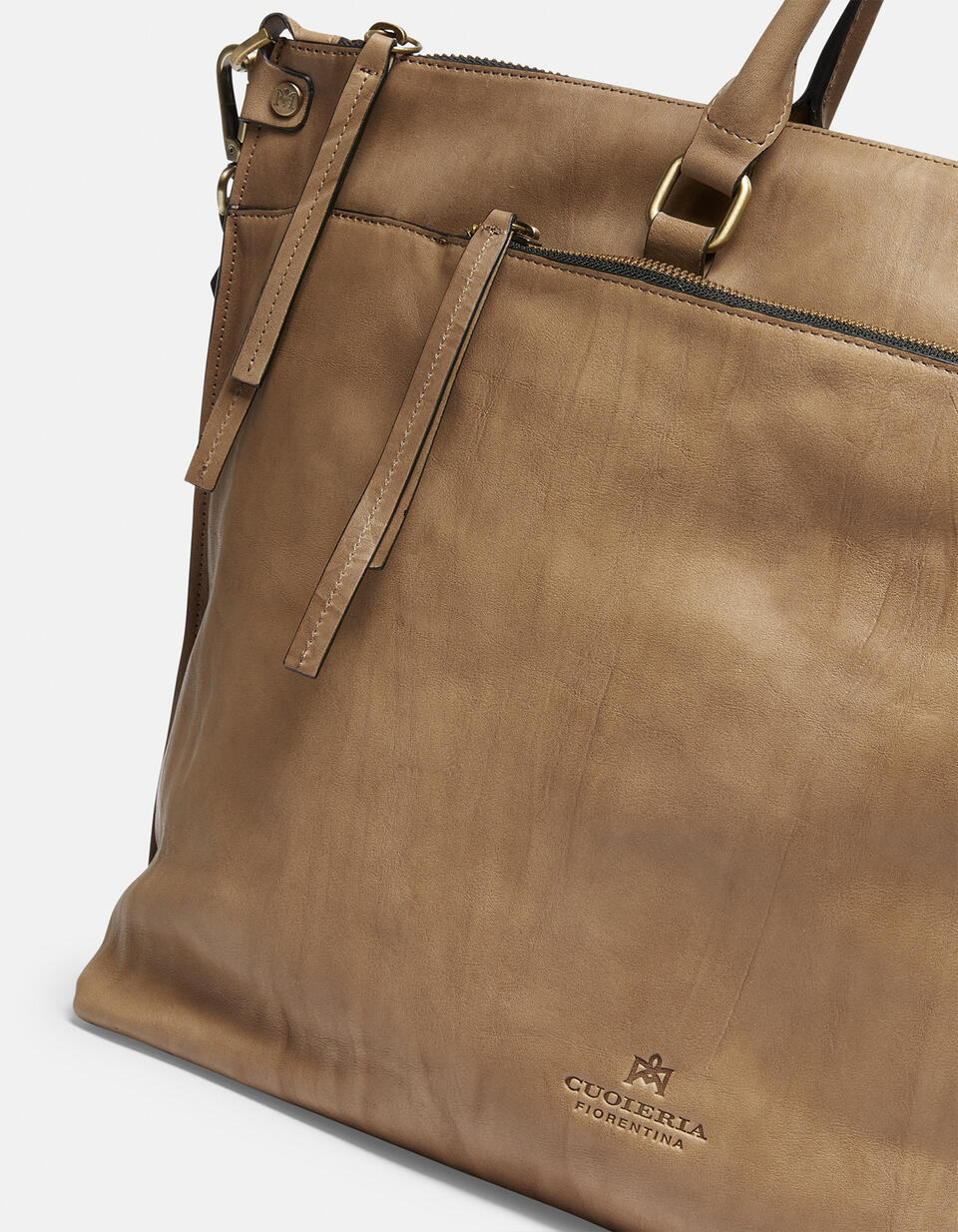 Safari Maxi tote bag in Delavé calfskin - TOTE BAG - WOMEN'S BAGS | bags Mimì TAUPE - TOTE BAG - WOMEN'S BAGS | bagsCuoieria Fiorentina