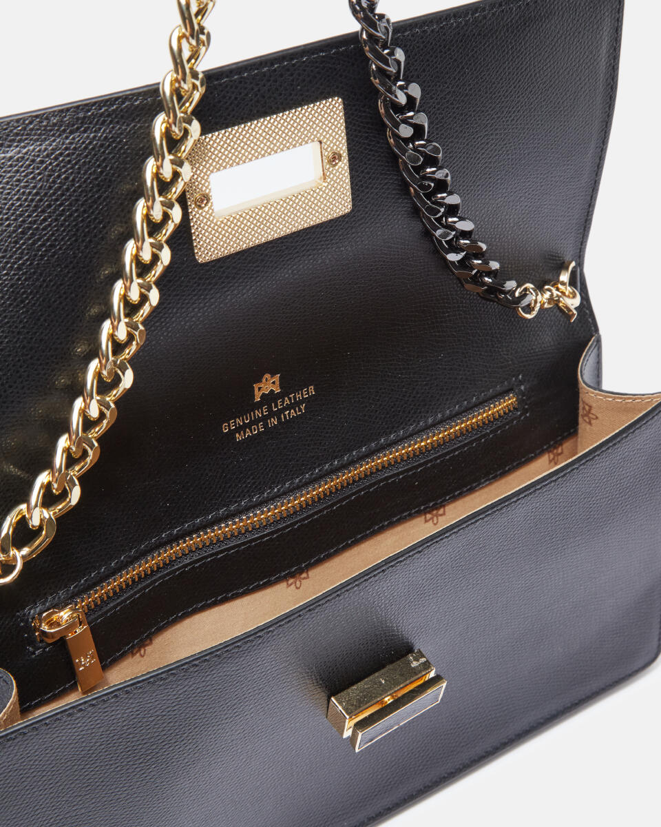 Bella borsa a spallavitello palmellato Nero  - Pochette - Borse Donna - Borse - Cuoieria Fiorentina