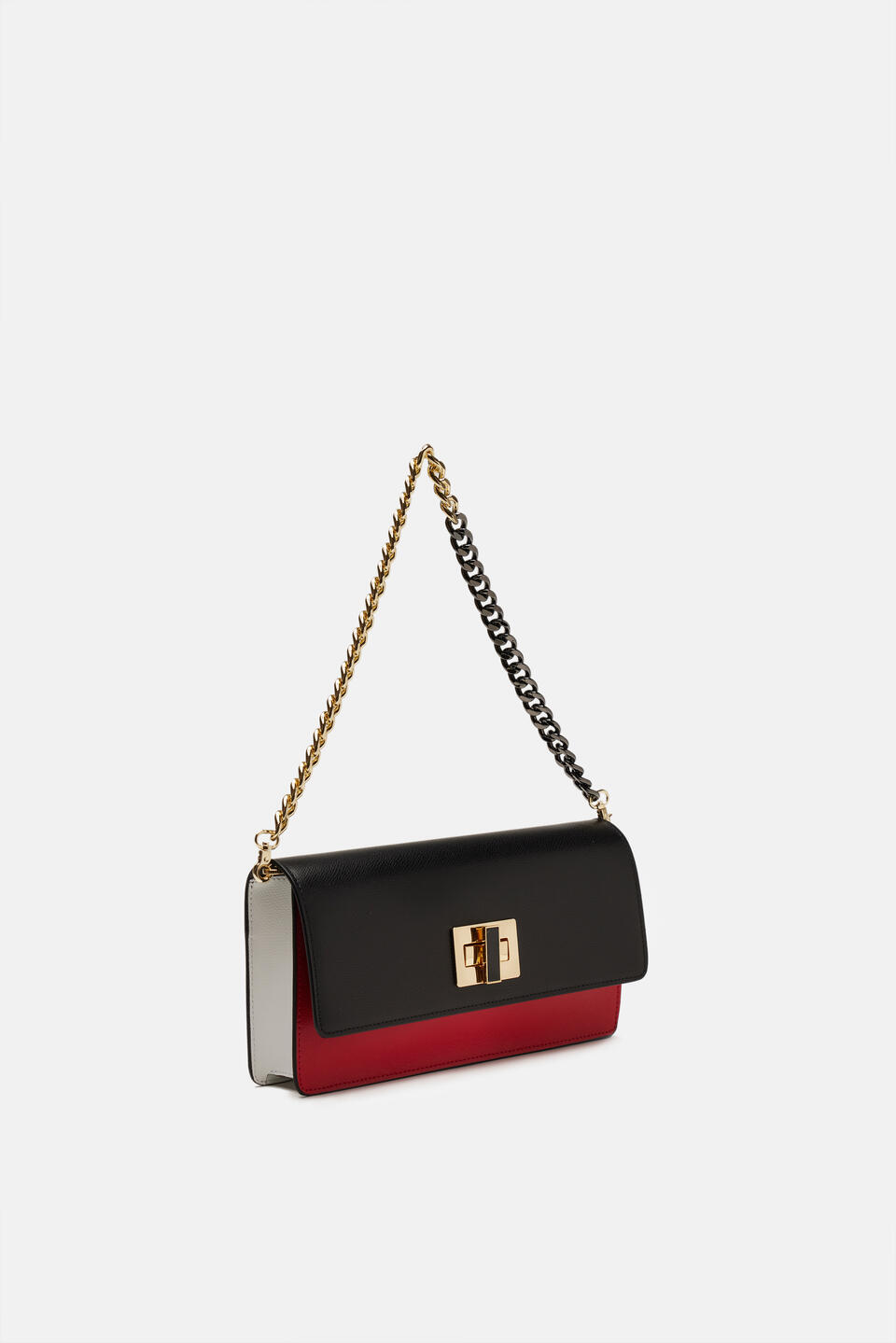 Bella borsa a spallavitello palmellato NEROROSSOBIANCO  - Pochette - Borse Donna - Borse - Cuoieria Fiorentina