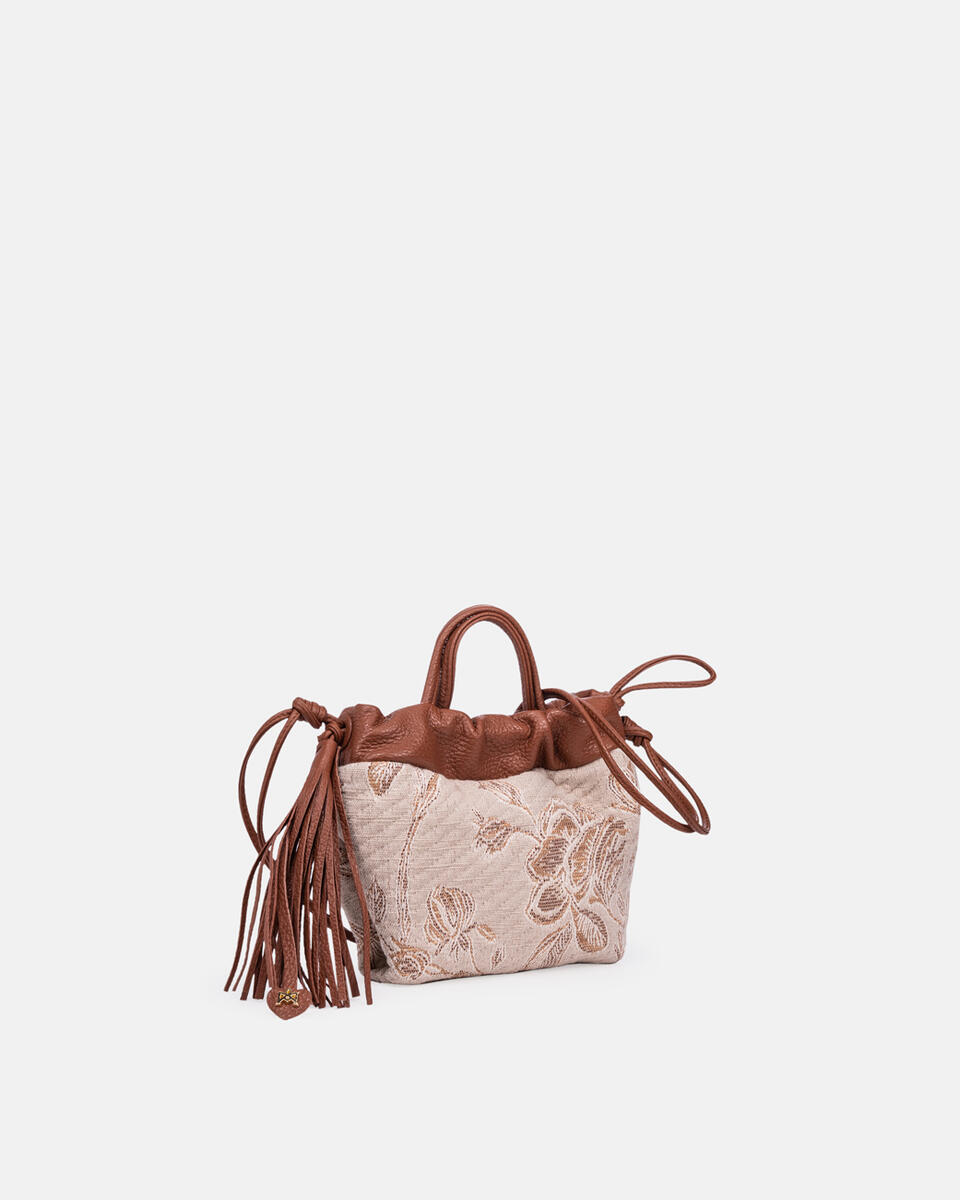 Air denim mini bag Caramel  - Cuoieria Fiorentina