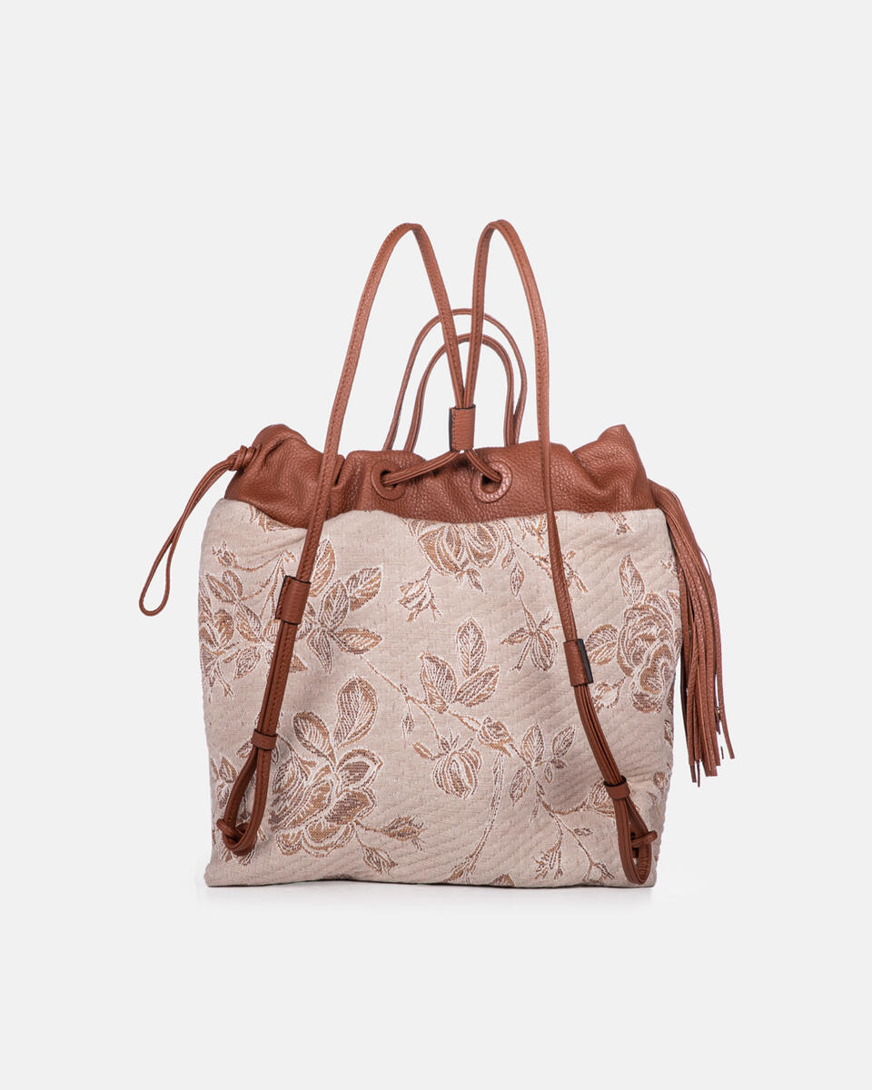 Air Denim backpack Caramel  - Cuoieria Fiorentina