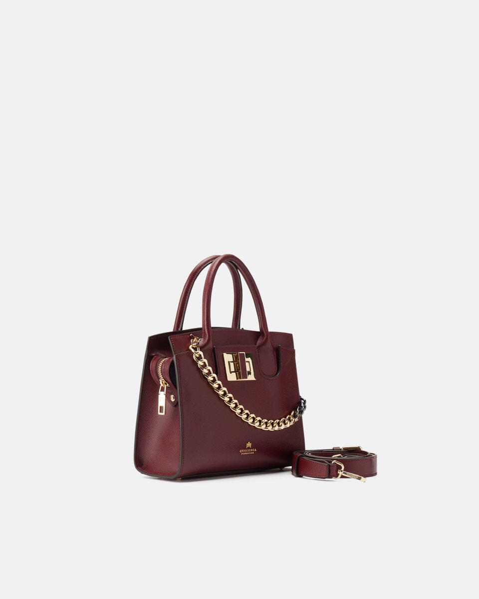 Bella Mini tote in Vitello micro grain Bordeaux  - Tote Bag - Borse Donna - Borse - Cuoieria Fiorentina