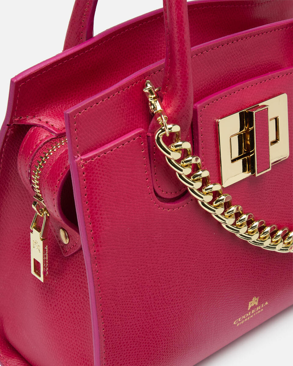 Bella Mini tote in Vitello micro grain Fucsia  - Tote Bag - Borse Donna - Borse - Cuoieria Fiorentina