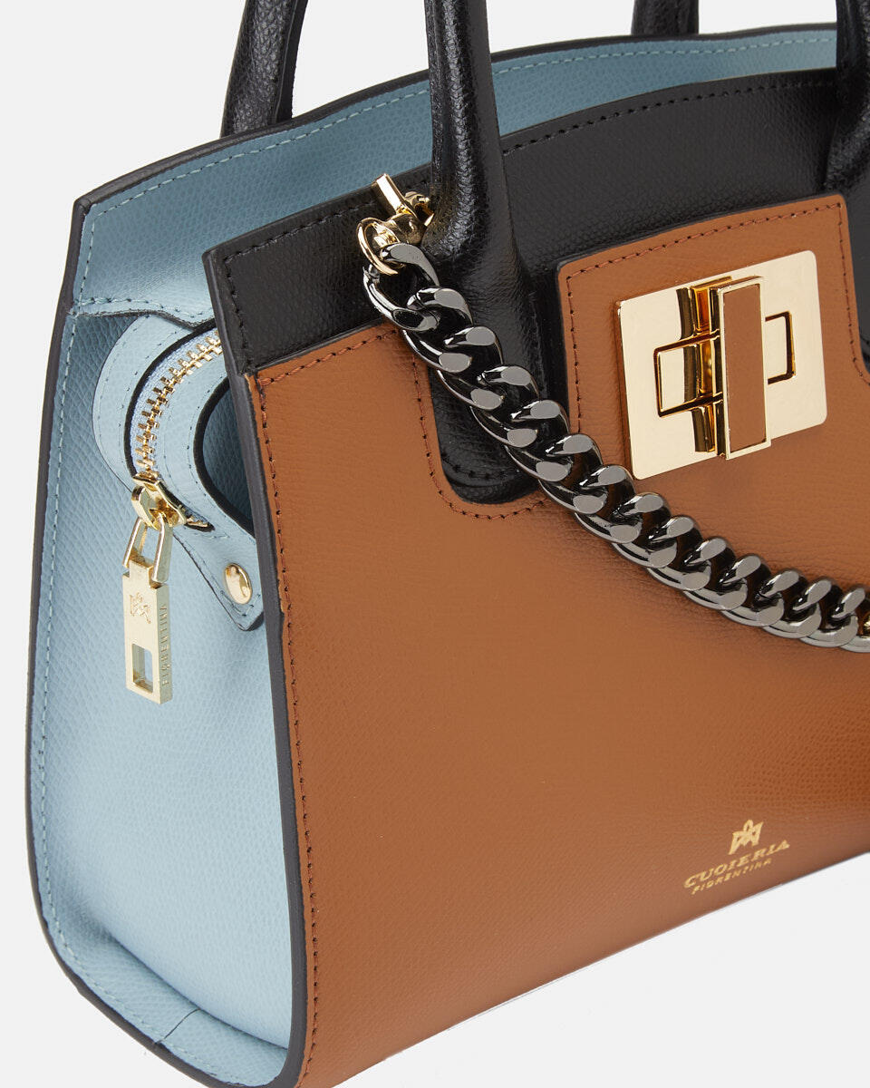 Bella Mini tote in Vitello micro grain Lionneroc.zucchero  - Tote Bag - Borse Donna - Borse - Cuoieria Fiorentina