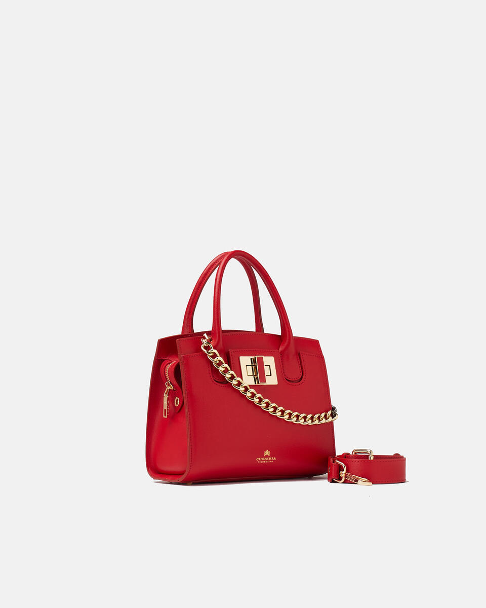 Bella Mini tote in Vitello micro grain Rosso  - Tote Bag - Borse Donna - Borse - Cuoieria Fiorentina