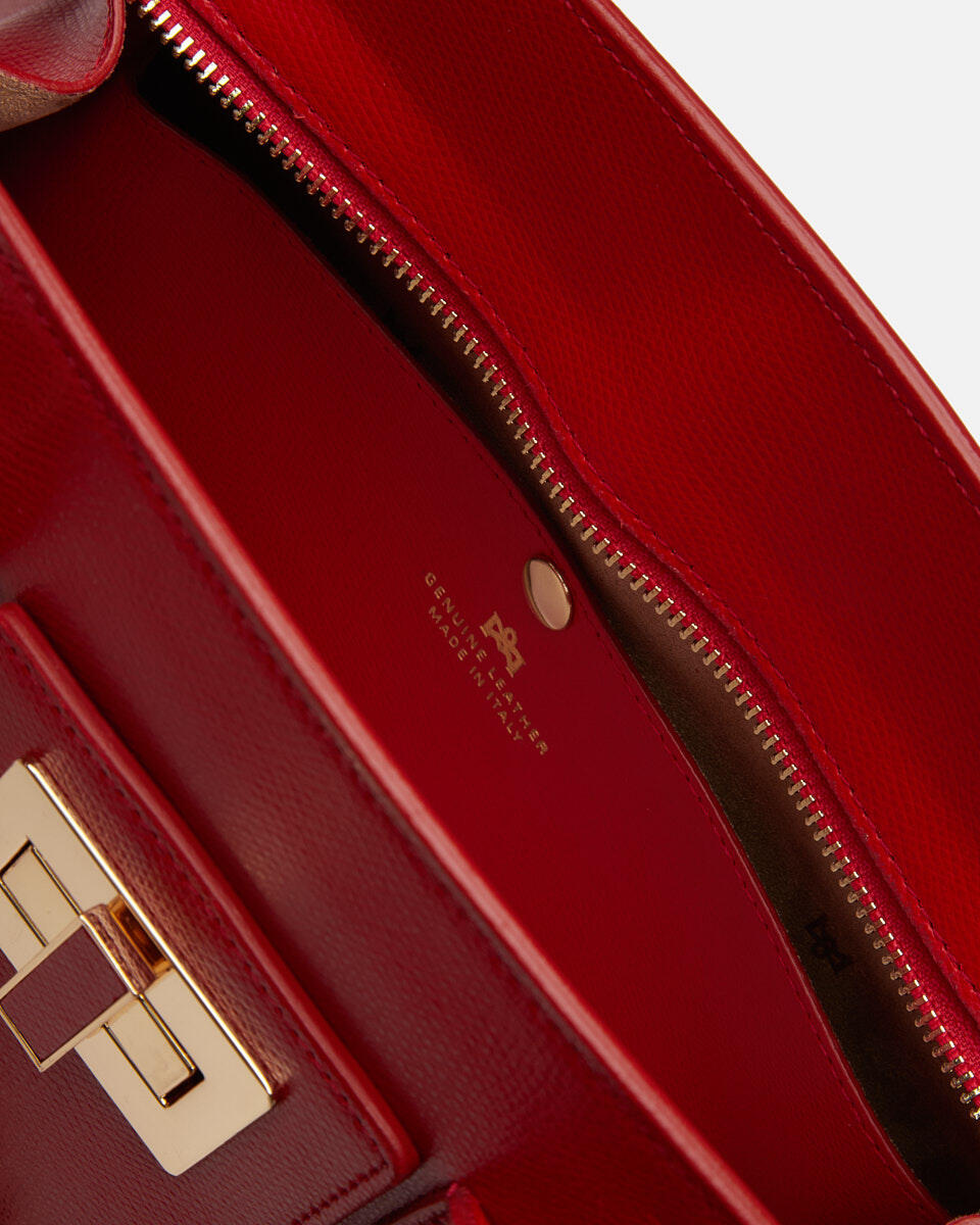 Bella Mini tote in Vitello micro grain Rosso  - Tote Bag - Borse Donna - Borse - Cuoieria Fiorentina