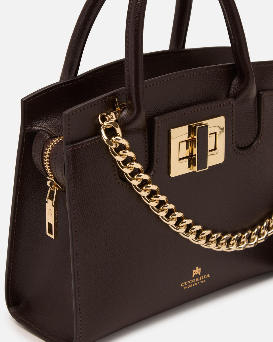 Small tote bag Dark brown  - Tote Bag - Women's Bags - Bags - Cuoieria Fiorentina