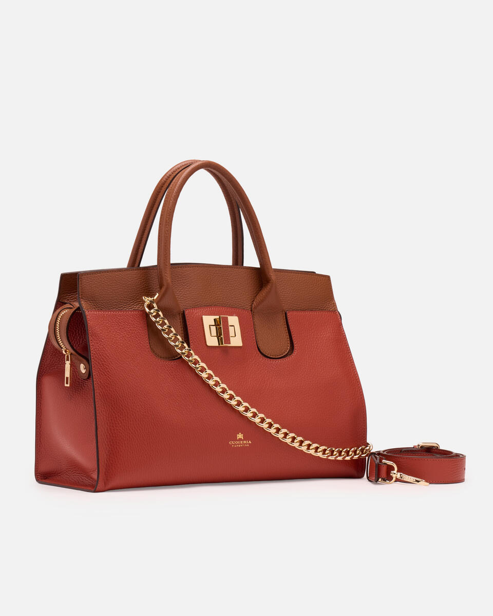 LARGE TOTE BAG Brickcaramel  - Tote Bags - Women's Bags - Bags - Cuoieria Fiorentina