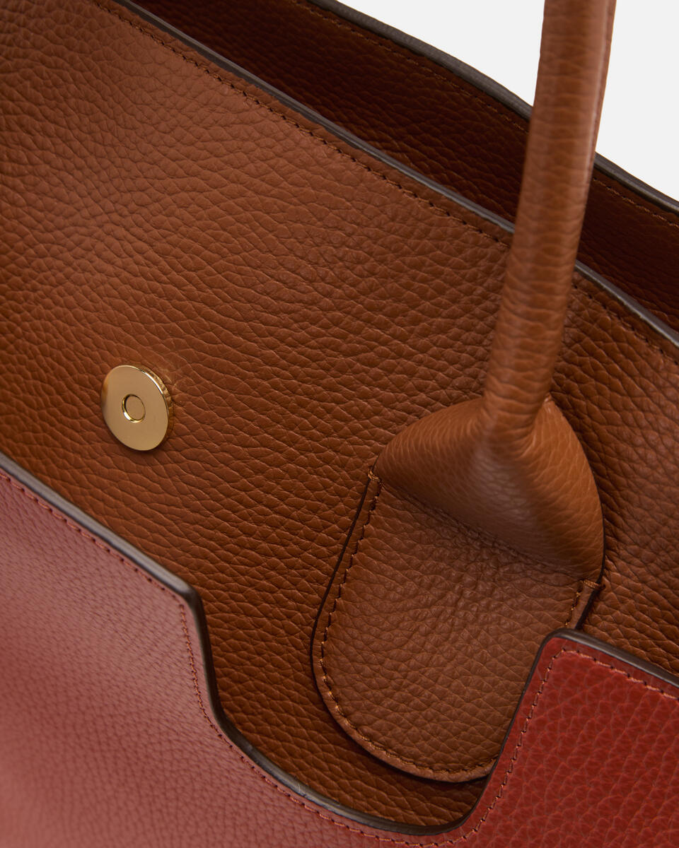 LARGE TOTE BAG Brickcaramel  - Tote Bags - Women's Bags - Bags - Cuoieria Fiorentina
