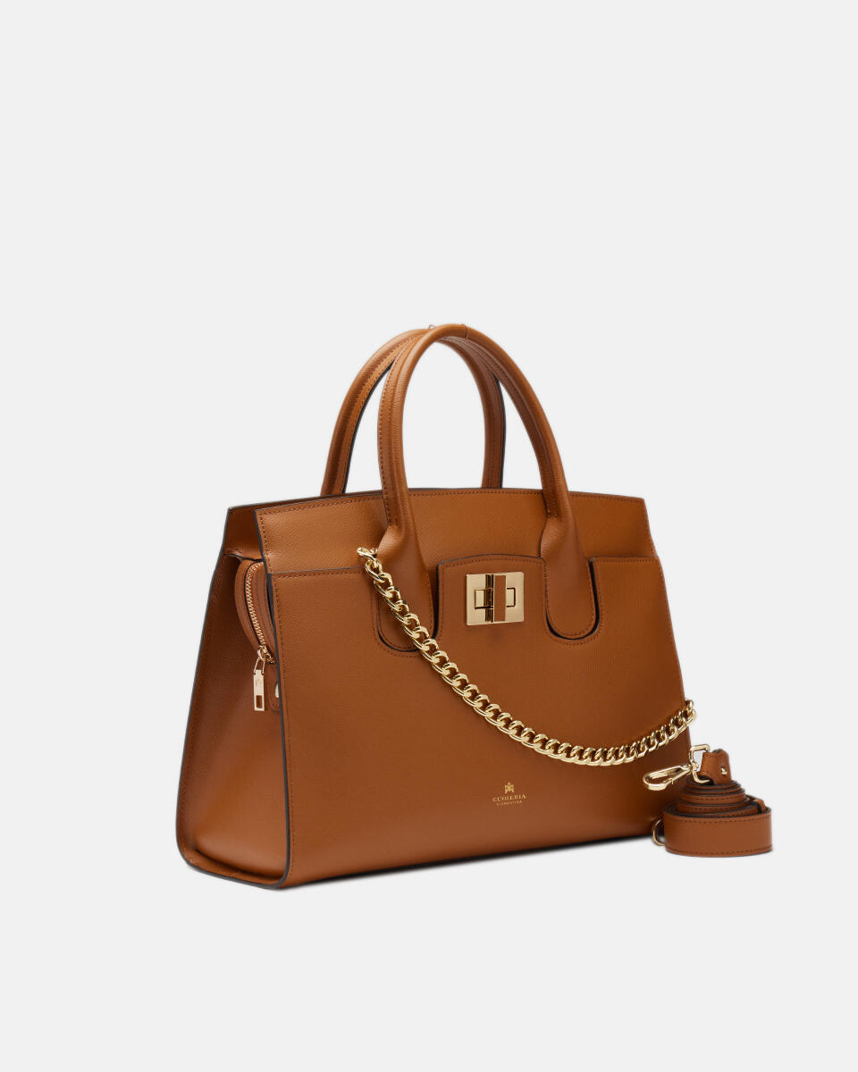 Bella large tote bag con accessorio metallo Lion  - Tote Bag - Borse Donna - Borse - Cuoieria Fiorentina
