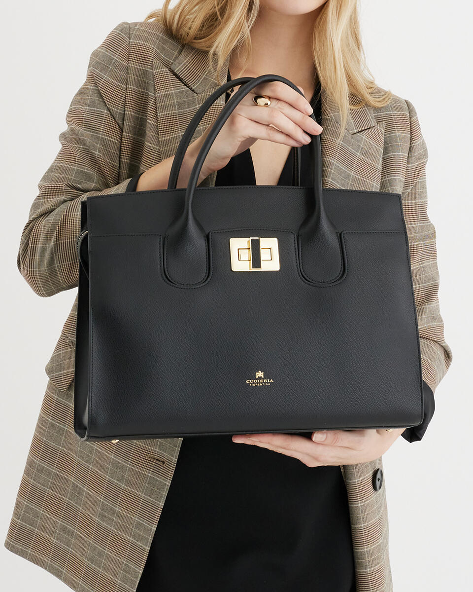Large tote bag Black  - Tote Bags - Women's Bags - Bags - Cuoieria Fiorentina