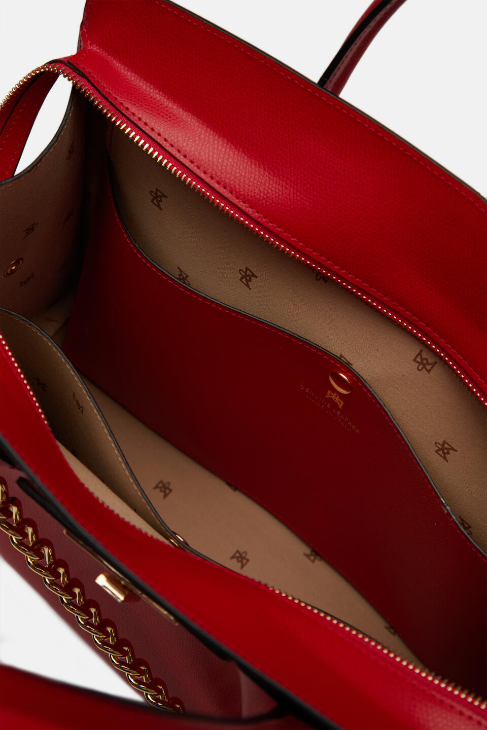 Bella large tote bag con accessorio metallo Rosso  - Tote Bag - Borse Donna - Borse - Cuoieria Fiorentina