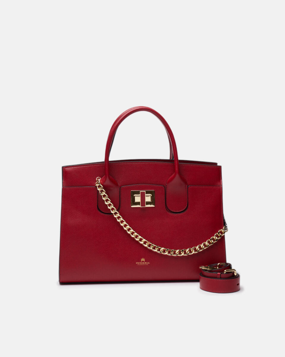 Bella large tote bag con accessorio metallo RUBINO  - Tote Bag - Borse Donna - Borse - Cuoieria Fiorentina