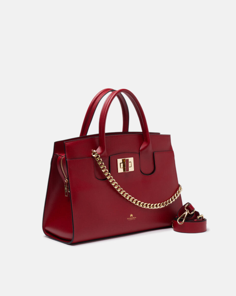 Bella large tote bag con accessorio metallo RUBINO  - Tote Bag - Borse Donna - Borse - Cuoieria Fiorentina