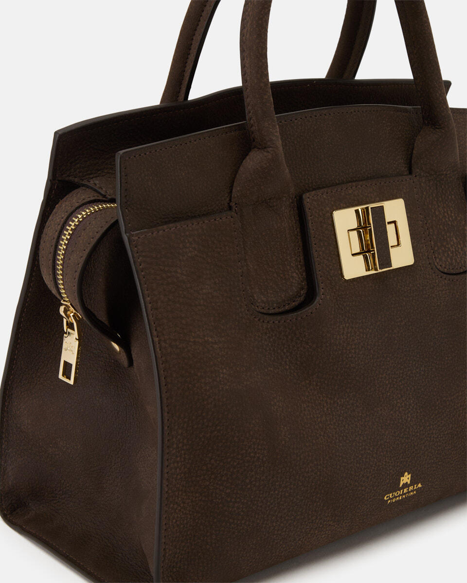 TOTE BAG Chocolate  - Tote Bags - Women's Bags - Bags - Cuoieria Fiorentina