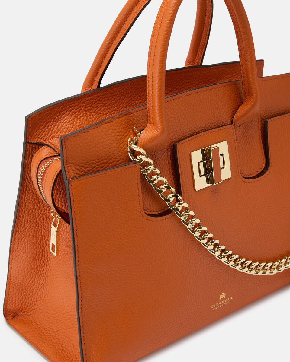 Bella Soft Medium Tote Arancio  - Tote Bag - Borse Donna - Borse - Cuoieria Fiorentina
