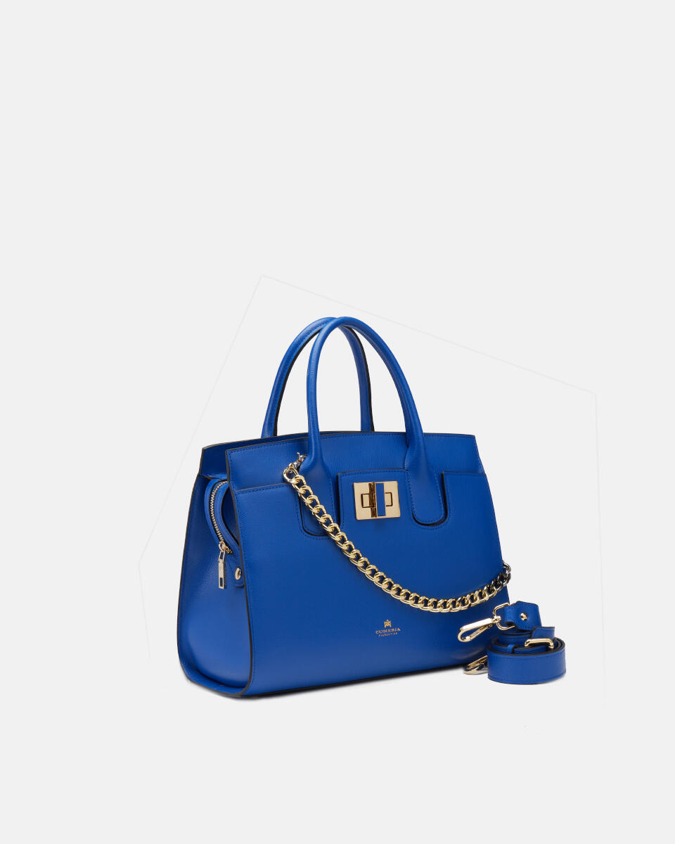 Bella medium tote bag con accessorio metallo BLUETTE  - Tote Bag - Borse Donna - Borse - Cuoieria Fiorentina