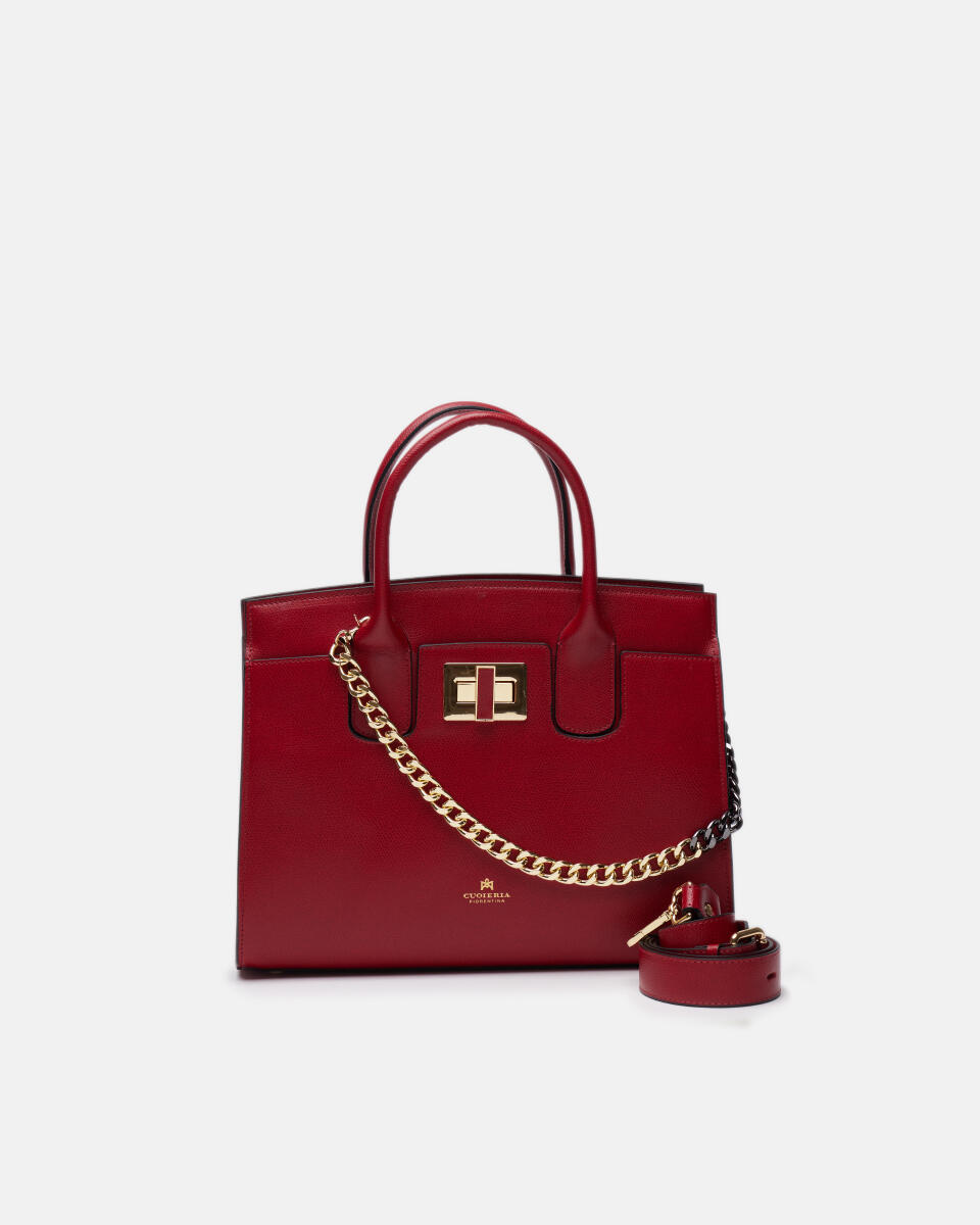 Bella medium tote bag con accessorio metallo RUBINO  - Tote Bag - Borse Donna - Borse - Cuoieria Fiorentina