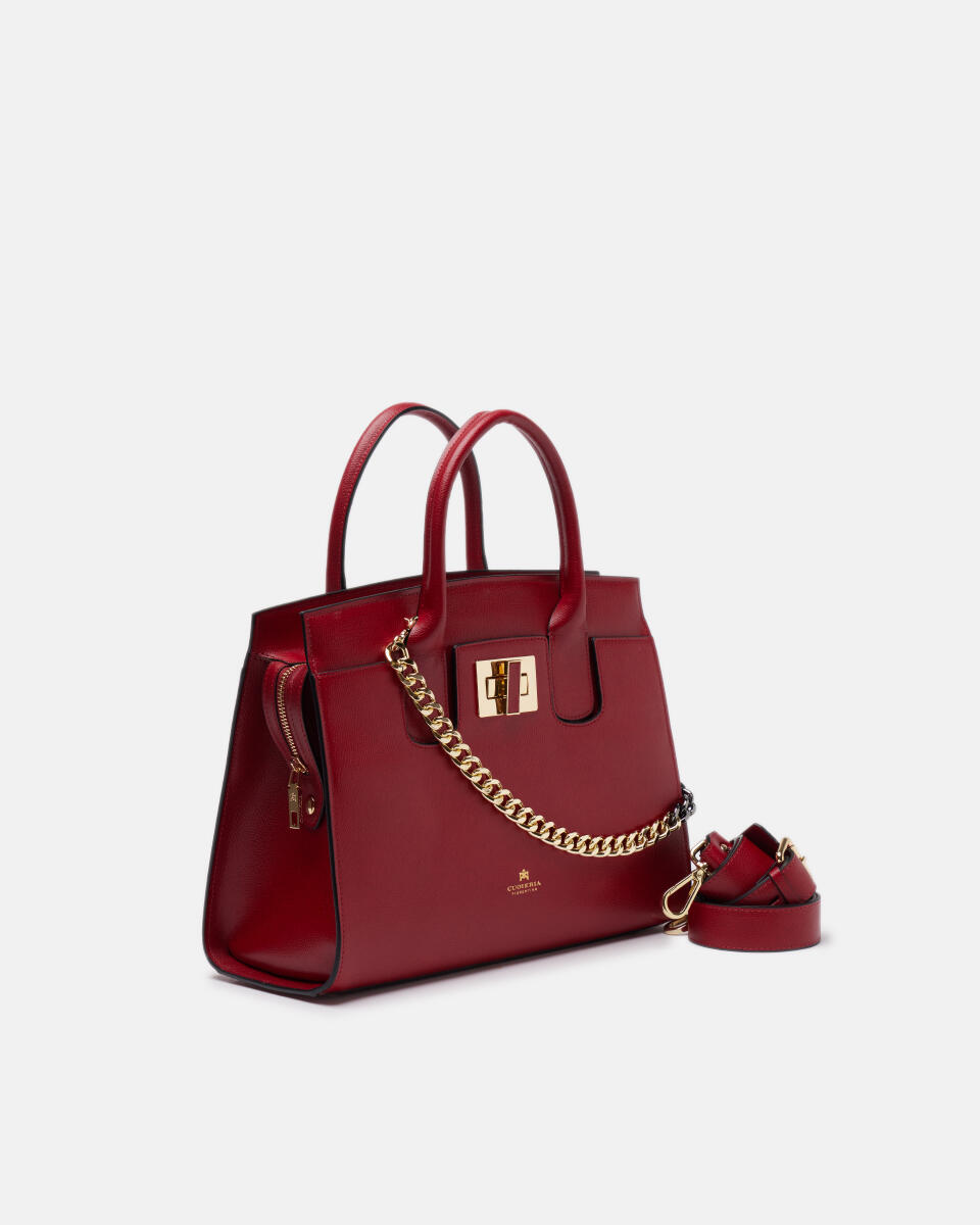 Bella medium tote bag con accessorio metallo RUBINO  - Tote Bag - Borse Donna - Borse - Cuoieria Fiorentina