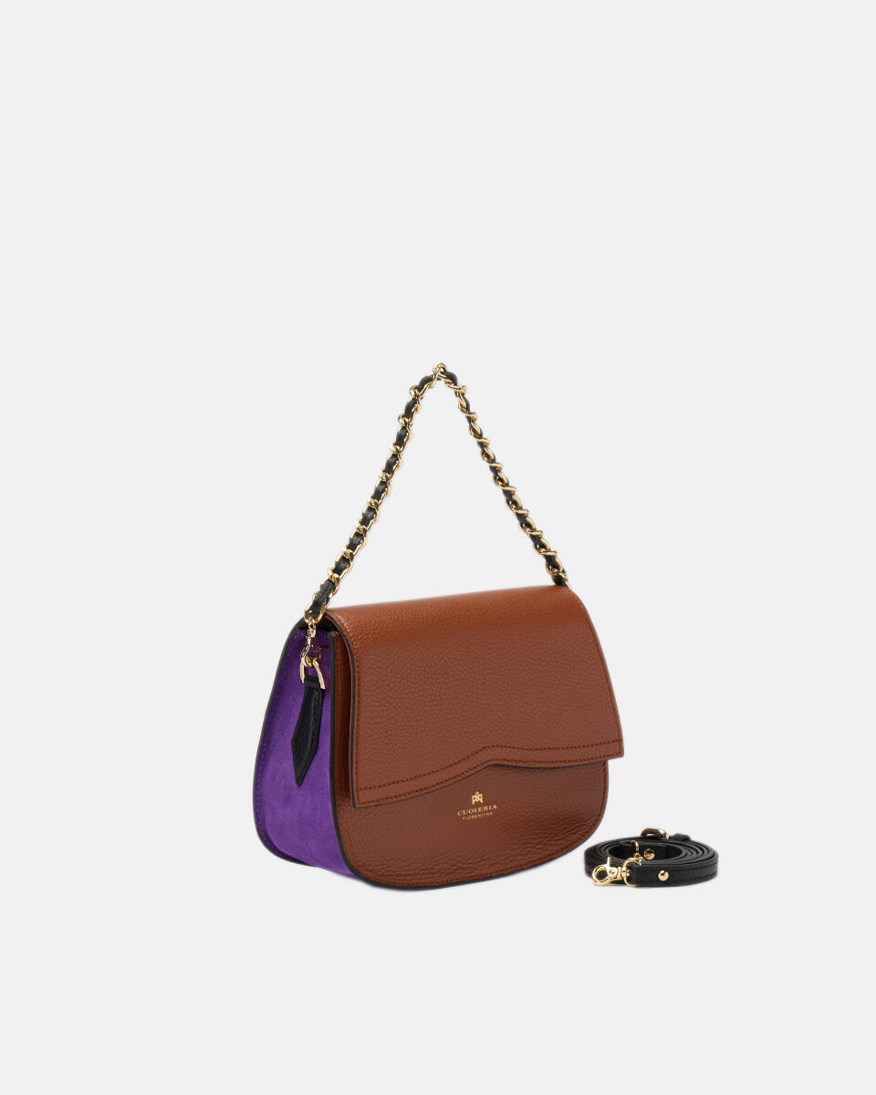 Saddle bag CARAMELVIOLANERO  - Messenger Bags - Women's Bags - Bags - Cuoieria Fiorentina