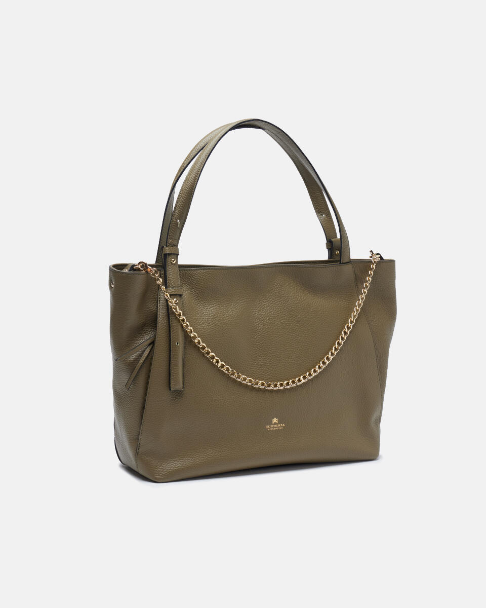 Coquette shopping bag MILITARE  - Shopping - Borse Donna - Borse - Cuoieria Fiorentina