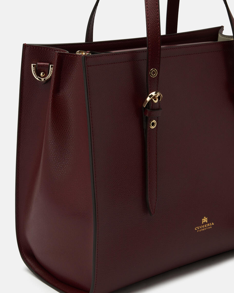 Eva medium shopping Bordeaux  - Tote Bag - Borse Donna - Borse - Cuoieria Fiorentina