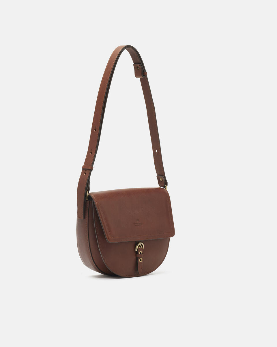 SADDLE BAG Brown  - Messenger Bags - Women's Bags - Bags - Cuoieria Fiorentina